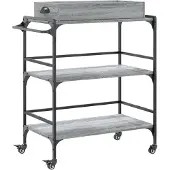 DKD Home Decor Keukenwagen, grijs Sonoma, 81,5 x 41 x 92,5 cm, houtvezel
