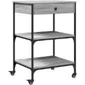 vidaXL Keukentrolley 60x48x89,5 cm bewerkt hout grijs sonoma eiken