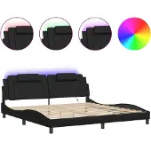 vidaXL Bedframe "Viana" met LED zonder matras zwart 200x200 cm