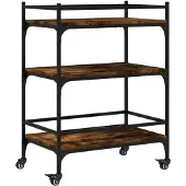 vidaXL Keukentrolley 65x40x86,5 cm bewerkt hout gerookt eikenkleurig
