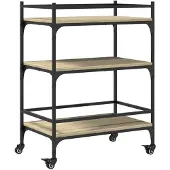 DKD Home Decor Keukenwagen Sonoma-eik, 65x40x86,5 cm, gemaakt van houtvezel