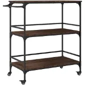 vidaXL Keukentrolley 100,5x50x105 cm bewerkt hout bruin eikenkleurig