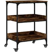 vidaXL Keukentrolley 60x41x80,5 cm bewerkt hout gerookt eikenkleurig