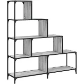 vidaXL Boekenkast 4-laags 139x33,5x149 cm bewerkt hout grijs sonoma