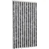 vidaXL Vliegengordijn 100x220 cm chenille grijs en zwart