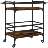 vidaXL Keukentrolley 82x40x78,5 cm bewerkt hout gerookt eikenkleurig