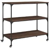 vidaXL Keukentrolley 102x50x95 cm bewerkt hout bruin eikenkleurig