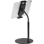 Durable Duurzame Twist Table-tablethouder, voor tablets & mobiele telefoons van 4,7-13", in hoogte verstelbaar/draaibaar/kantelbaar, B 190 x D 190 x H 370 mm, kunststof & metaal, zwart