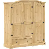 vidaXL Garderobekast Corona, 151,5 x 52 x 170 cm, massief grenenhout