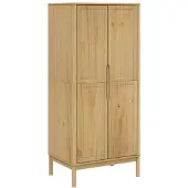 vidaXL Kledingkast FLORO 77x53x171 cm massief grenenhout wasbruin