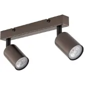 TK Lighting Plafondspot Top, verstelbaar, bruin, 2-lamps lineair dimbaar, bruin / roest, Woon-/ Eetkamer, metaal, Modern, buitenspot