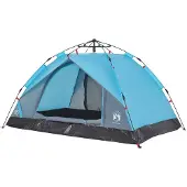 vidaXL Koepeltent 3-persoons snelontgrendeling blauw