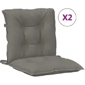 vidaXL Stoelkussens 2 st lage rug 100x50x7 cm stof donkergrijs