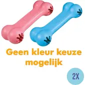 Kong puppy goodie bone roze of blauw assorti 13x5x3 cm 2 st