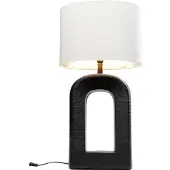 Kare Tafellamp Tube, wit / opaal, Woon-/ Eetkamer, Textiel / Stof / Zijde, Tafellamp