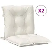 vidaXL Stoelkussens 2 st lage rug 100x50x7 cm stof gemêleerd crème