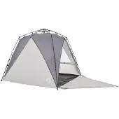 vidaXL Strandtent 4-persoons waterdicht snelontgrendeling grijs