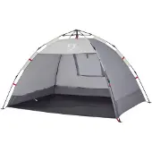vidaXL Strandtent 2-persoons waterdicht snelontgrendeling grijs