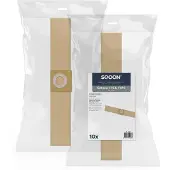 SQOON Industriële Stofzuigerzakken - Geschikt voor Soteco Micro - Vervangt Model 07940 - 10 Stuks - Papier - Voor Professioneel Gebruik in Bouw en Industrie