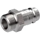 Parker RVS 316L DN 10 Luchtkoppeling Insteeknippel G 3/8 inch Buitendraad Double Shut-Off