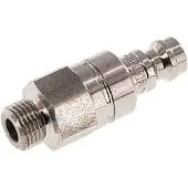 Parker RVS 316L DN 5 Luchtkoppeling Insteeknippel G 1/8 inch Buitendraad Double Shut-Off