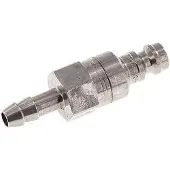 Parker RVS DN 5 Luchtkoppeling Insteeknippel 6 mm Slangpilaar Double Shut-Off
