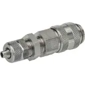 Parker RVS DN 5 Luchtkoppeling Snelkoppeling 6x8 mm Push-On Schotkoppeling Double Shut-Off