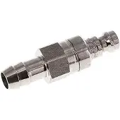 Parker RVS 316L DN 5 Luchtkoppeling Insteeknippel 9 mm Slangpilaar Double Shut-Off