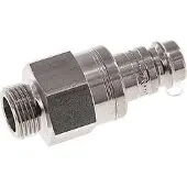 Parker RVS DN 10 Luchtkoppeling Insteeknippel G 3/8 inch Buitendraad Double Shut-Off