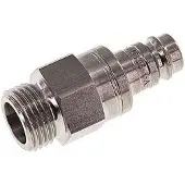 Parker RVS DN 10 Luchtkoppeling Insteeknippel G 1/2 inch Buitendraad Double Shut-Off