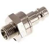 Tameson Vernikkeld Messing DN 7.2 (Euro) Luchtkoppeling Insteeknippel G 1/4 inch Buitendraad Double Shut-Off
