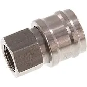 Tameson RVS DN 7.2 (Euro) Luchtkoppeling Snelkoppeling G 3/8 inch Binnendraad Double Shut-Off
