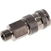 Parker RVS 316L DN 7.8 Luchtkoppeling Snelkoppeling G 1/4 inch Buitendraad Double Shut-Off