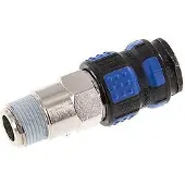 Parker Vernikkeld Messing DN 7.8 Luchtkoppeling Snelkoppeling R 3/8 inch Buitendraad