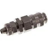 Parker RVS DN 5 Luchtkoppeling Snelkoppeling 6x8 mm Push-On Schotkoppeling