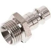 Parker RVS 316L DN 7.2 (Euro) Luchtkoppeling Insteeknippel G 3/8 inch Buitendraad