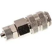 Tameson Vernikkeld Messing DN 5 Luchtkoppeling Snelkoppeling 4x6 mm Push-On Double Shut-Off