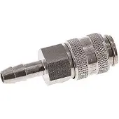 Tameson RVS DN 5 Luchtkoppeling Snelkoppeling 6 mm Slangpilaar Double Shut-Off