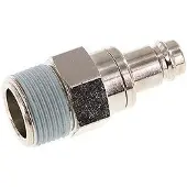 Tameson Vernikkeld Messing DN 10 Luchtkoppeling Insteeknippel R 3/4 inch Buitendraad Double Shut-Off