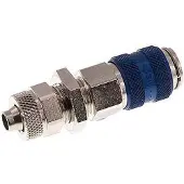 Tameson Vernikkeld Messing DN 5 Blauw Luchtkoppeling Snelkoppeling 6x8 mm Push-On Schotkoppeling