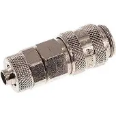 Tameson Vernikkeld Messing DN 5 Luchtkoppeling Snelkoppeling 6x8 mm Push-On Double Shut-Off