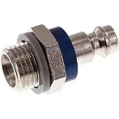 Tameson Vernikkeld Messing DN 5 Blauw Luchtkoppeling Insteeknippel G 1/4 inch Buitendraad