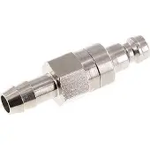 Tameson Vernikkeld Messing DN 5 Luchtkoppeling Insteeknippel 8 mm Slangpilaar Double Shut-Off