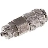Tameson RVS DN 5 Luchtkoppeling Snelkoppeling 4x6 mm Push-On Double Shut-Off