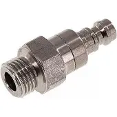 Tameson RVS DN 5 Luchtkoppeling Insteeknippel G 1/4 inch Buitendraad Double Shut-Off