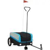 vidaXL Fietstrailer 30 kg ijzer zwart en blauw
