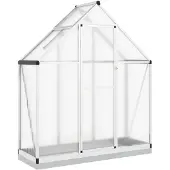 vidaXL Tuinkas met basisframe 169x58x202 cm aluminium zilverkleurig