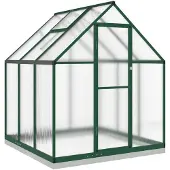 vidaXL Tuinkas met basisframe 169x169x202 cm aluminium groen