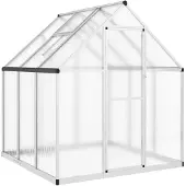vidaXL Tuinkas met basisframe 169x169x195 cm aluminium zilverkleurig