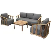 AVH-Collectie Milano stoel bank loungeset 4 delig teakhout